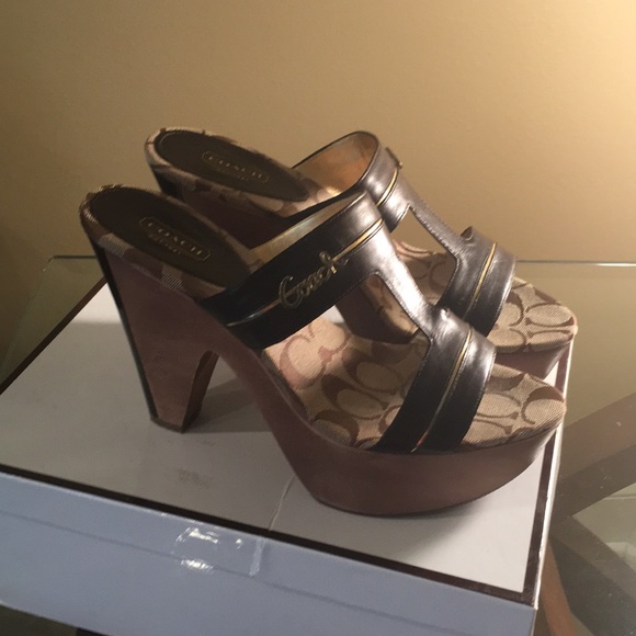 Coach Shoes - Coach Chocolate Brown Leather Clogs Coach Shoes - Coach Chocolate Brown Leather Clogs